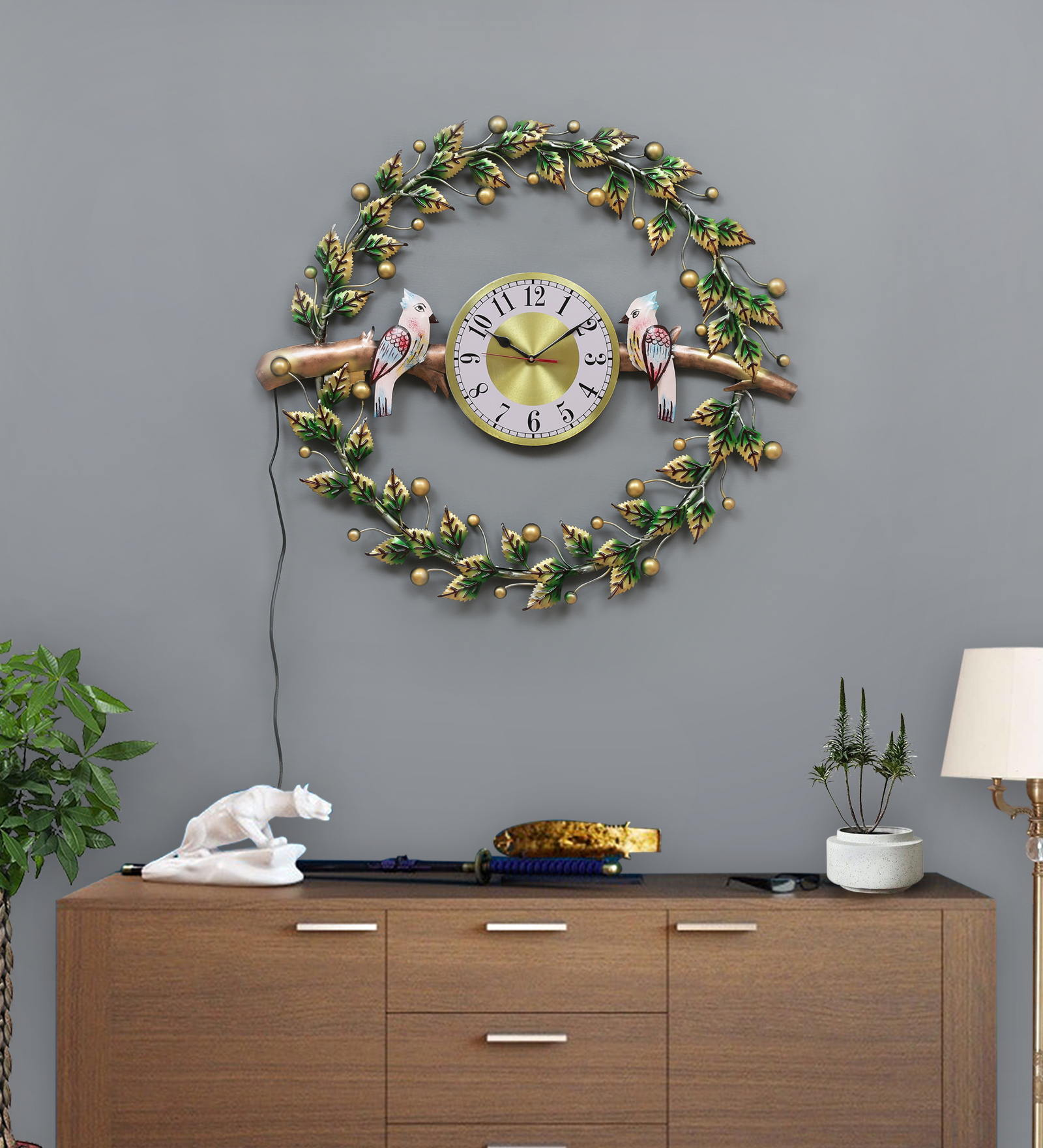 LED-Illuminated Bird Theme Metal Wall Clock - Image 4