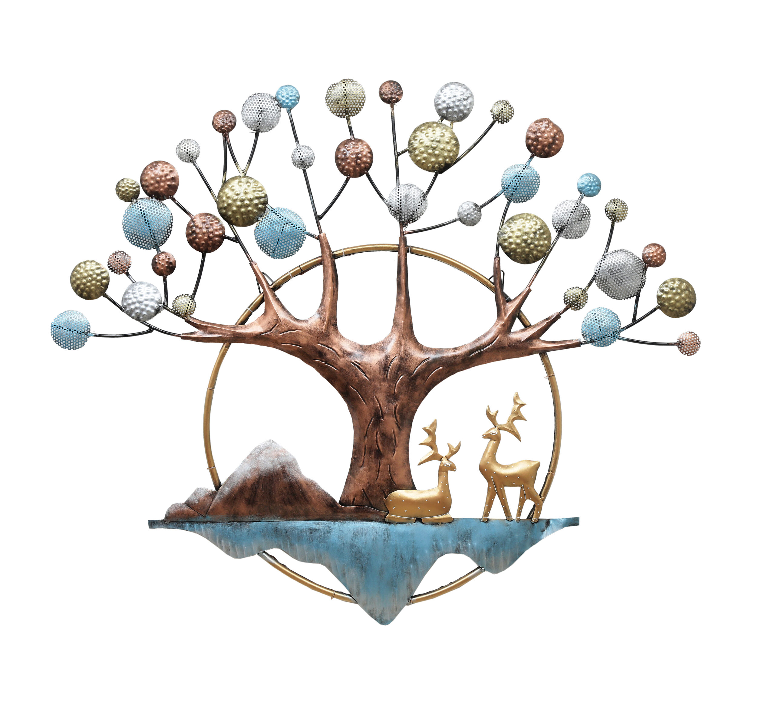 Majestic Tree & Deer LED Metal Wall Art - Image 4