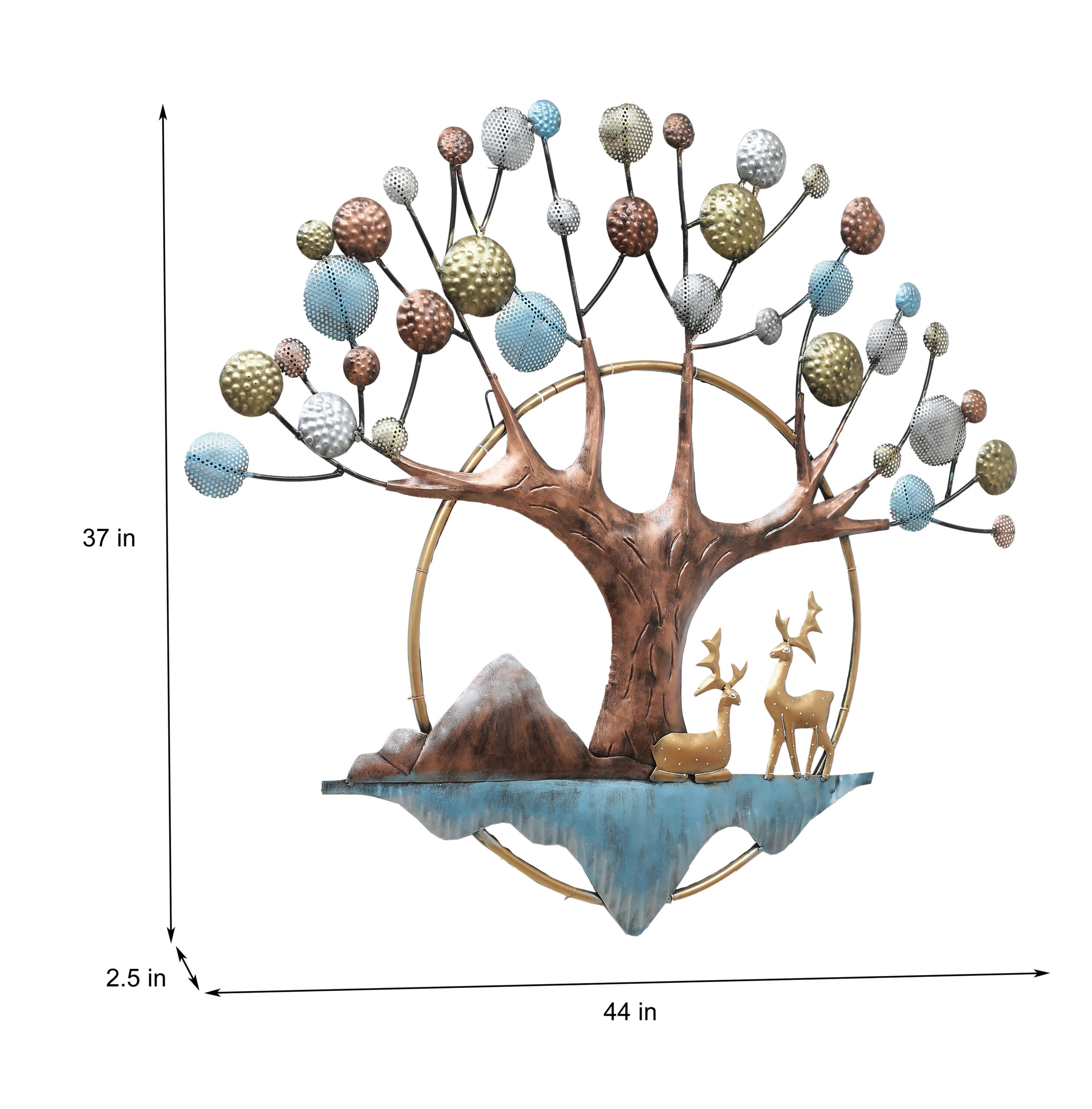 Majestic Tree & Deer LED Metal Wall Art - Image 5