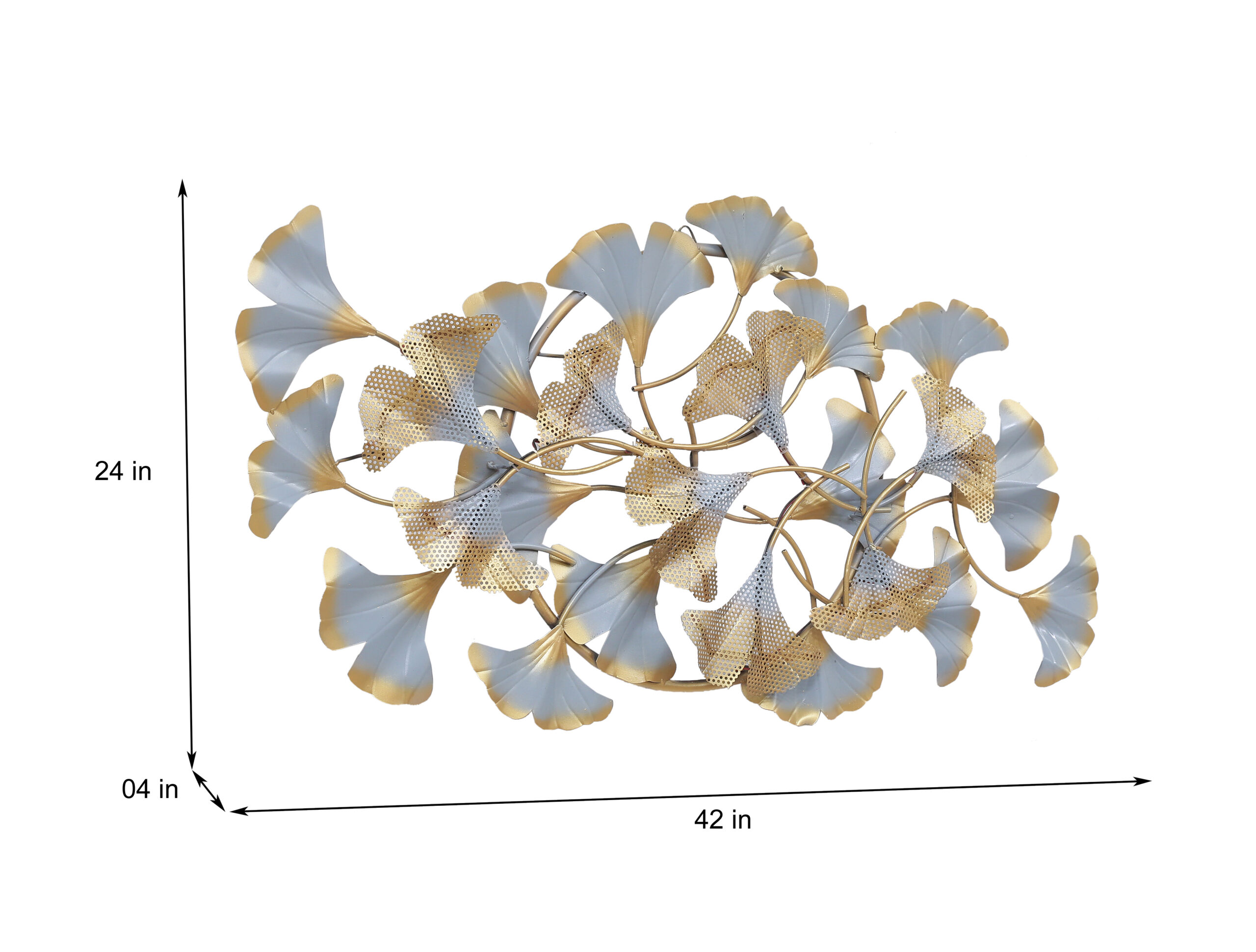 Luxury Ginkgo Leaf Metal Wall Art with LED Backlight - Image 2