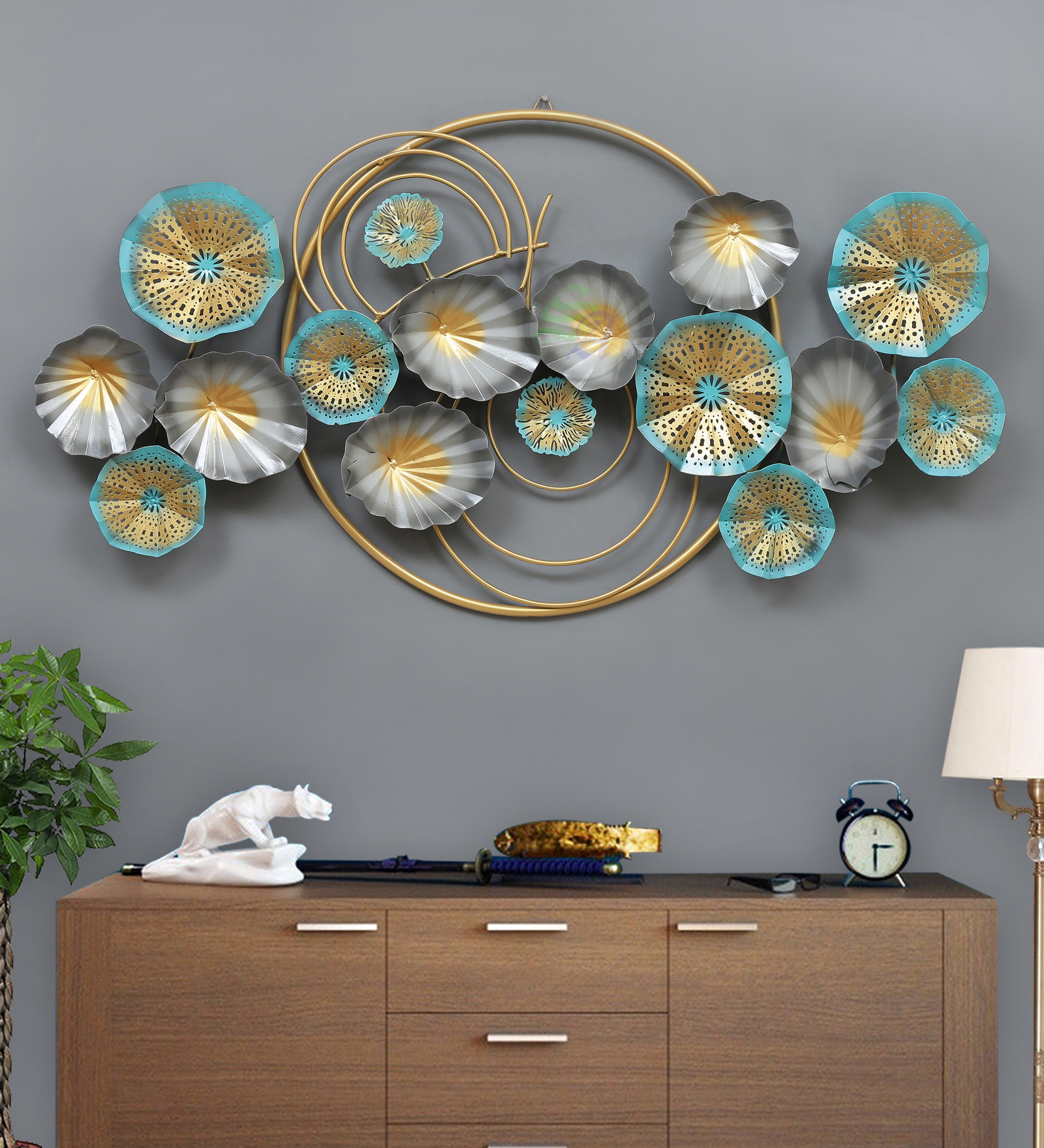 Luxury Abstract Floral Metal Wall Art
