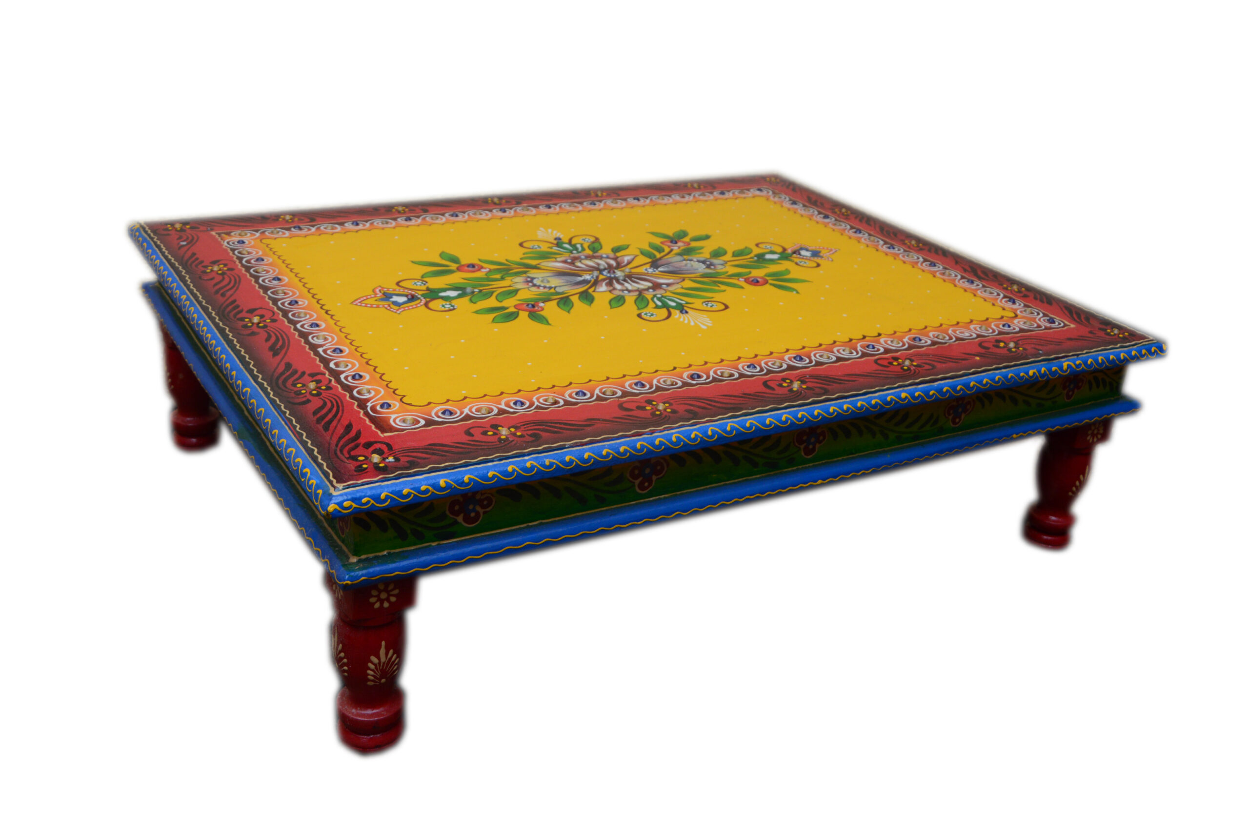 Rangvistar Hand-Painted Royal Chowki Table - Image 4