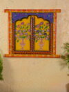 Rajasthani Hand-Painted Decorative Wooden Jharokha Window Wall Art